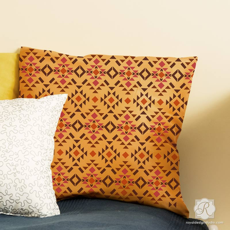 Throw Pillow Cover Western Tribal Geometric Brown Southwest Decorative  Pillow Ca