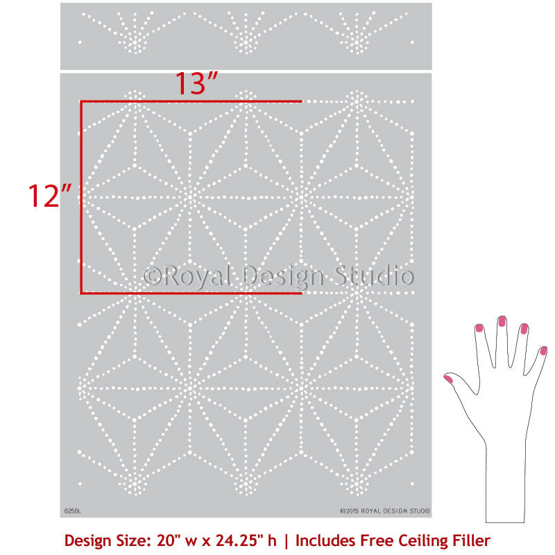 Geometric Stencils Template For Crafting Canvas DIY decor Wall art  furniture 2