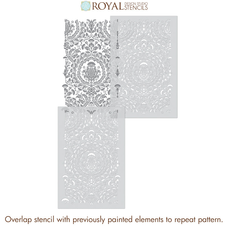 Laleh Persian Damask Wall Stencil