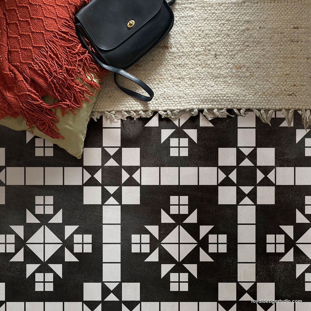 Chelsea Tile Pattern Stencil, renovar viejos azulejos, losas y