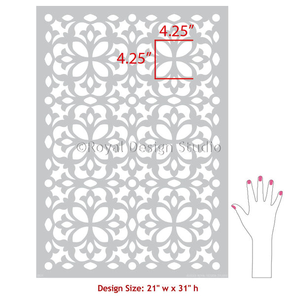 Large Wallpaper Stencil for Inexpensive Fashionable Home Decor