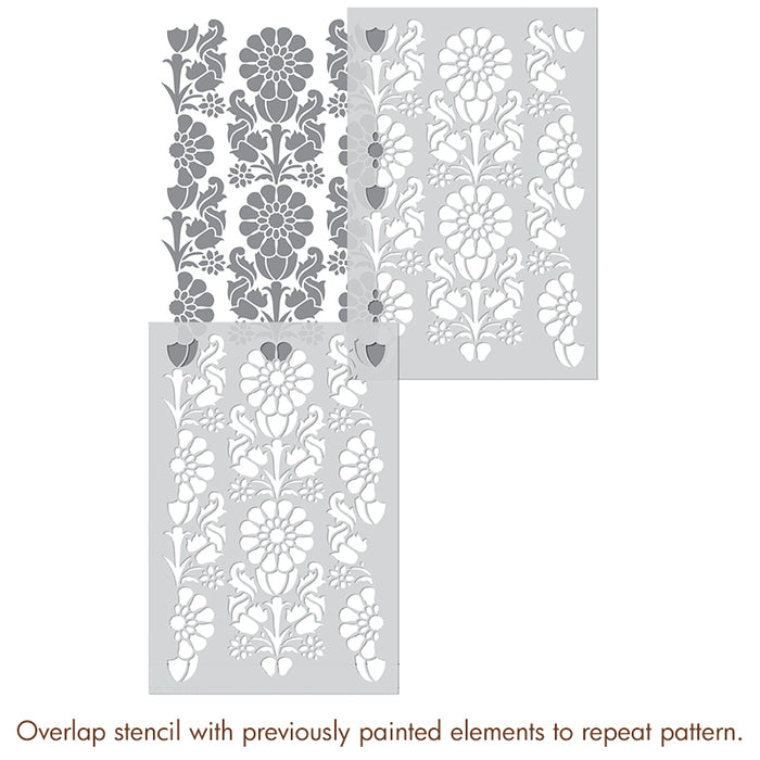 Amazing Floral Damask Wall Stencil in Large Scale-Feature Wall Stenciling