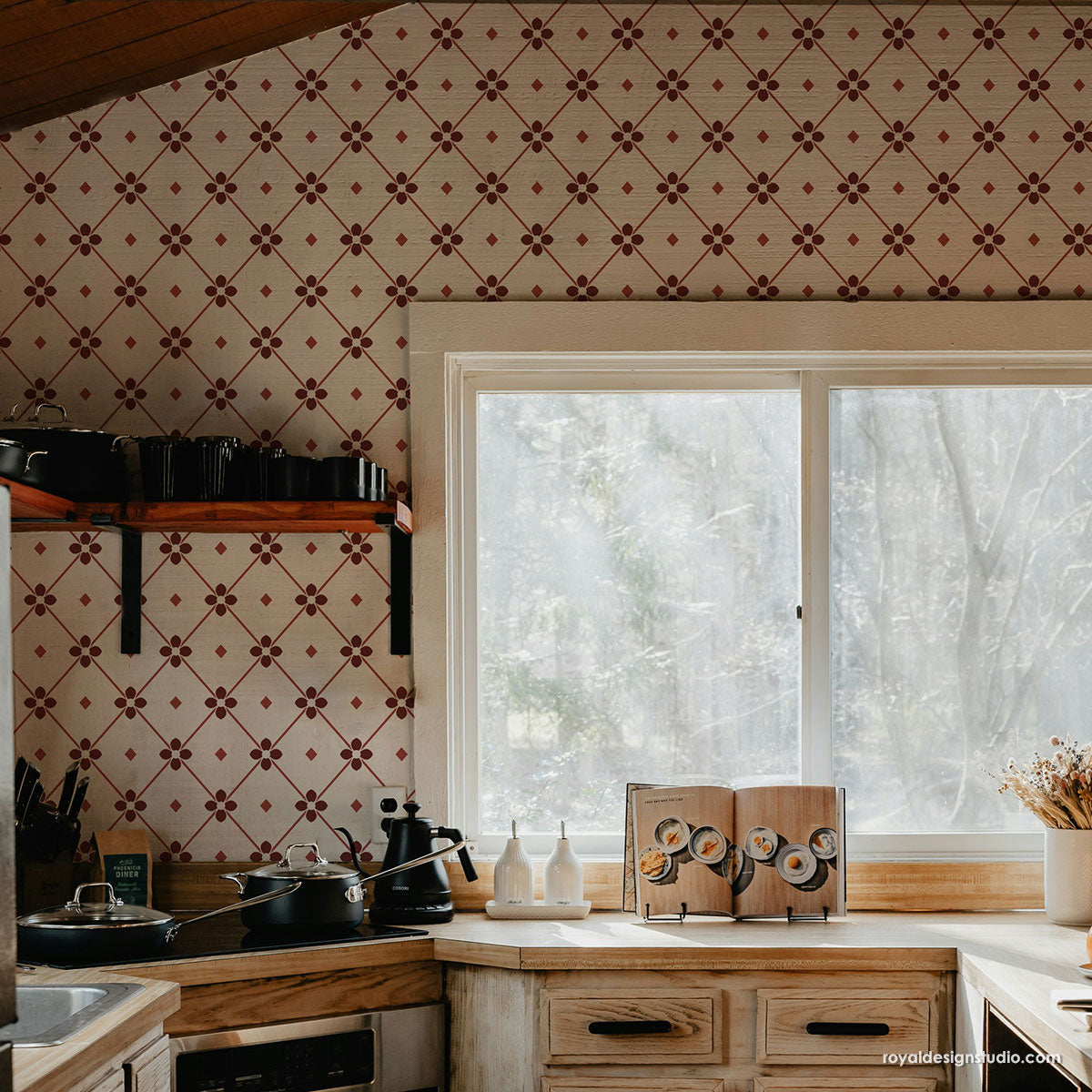 Cottage core kitchen stencil trend