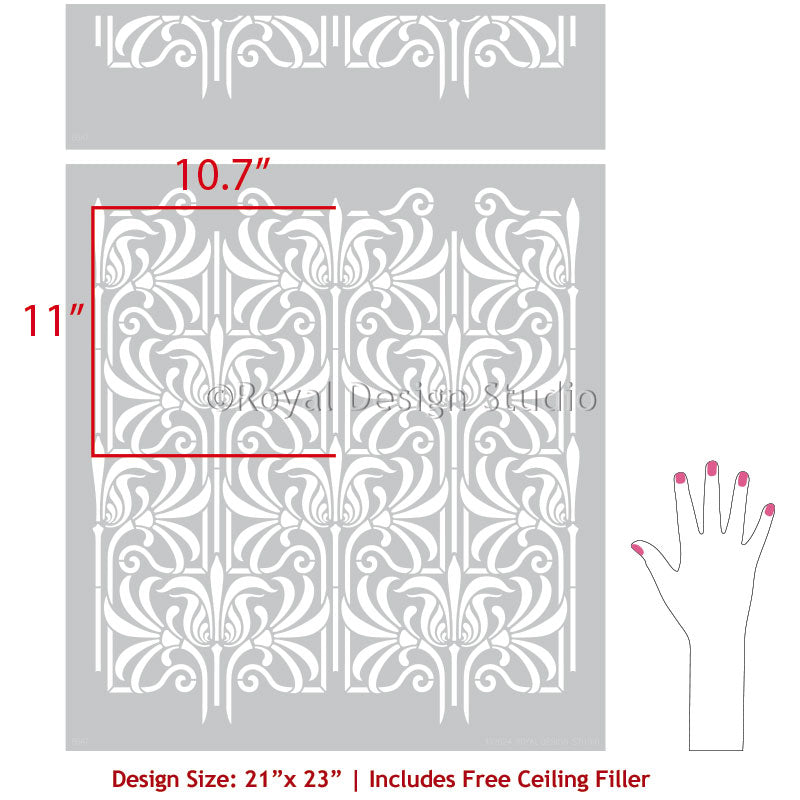 Astoria Art Nouveau Wall Stencil