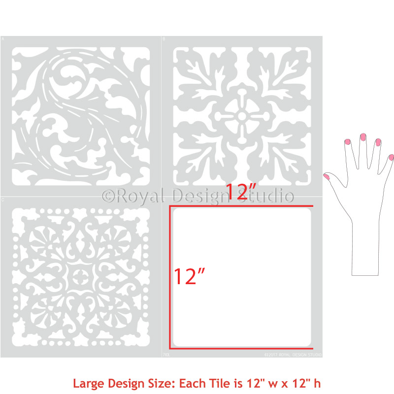 Renaissance Tile Stencils Set B