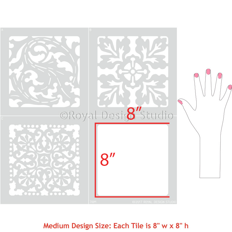 Renaissance Tile Stencils Set B