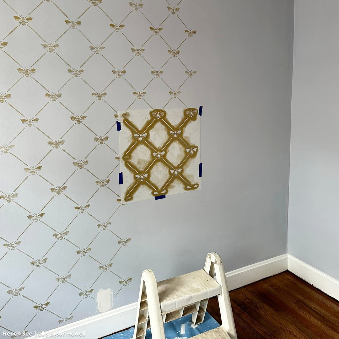 French Bee Trellis Stencil