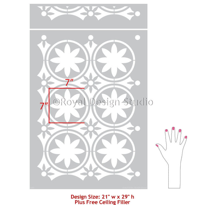 Large Tile Stencils for Painting Floor Tiles - Concrete Floor Stencils