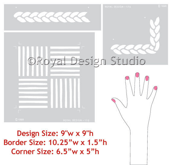 DIY Home Decor Ideas - Classic Stencils for Painted Pattern | Basketweave Stitch Pattern Stencils - Royal Design Studio