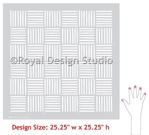 Classic Stencils for Painted Pattern | Basketweave Stitch Pattern Stencils - Royal Design Studio