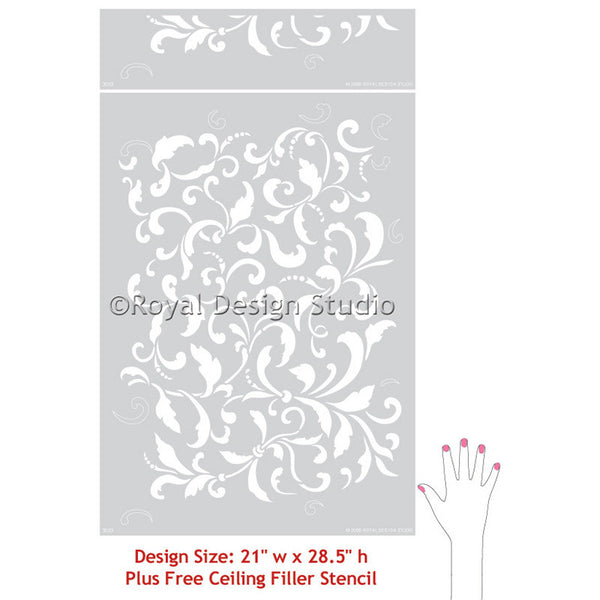 Wall Stencil | Tailfeathers Allover Stencil