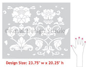 Large Trellis Wall Stencil | Acanthus Damask Wall Stencil for DIY Wallpaper