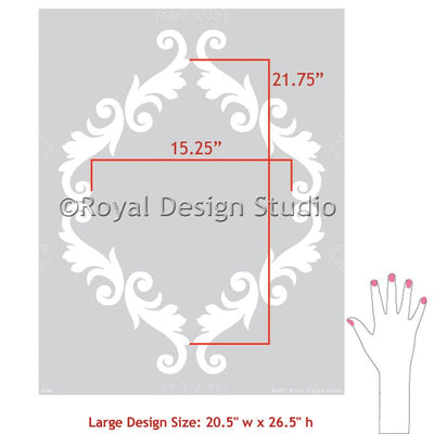 Large Trellis Wall Stencil | Acanthus Damask Wall Stencil for DIY Wallpaper