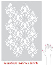 Peacock Fancy Allover Stencil for DIY Wall and Furniture Stenciling