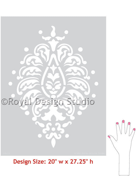 Wall Stencils | Grande Bombay Paisley Stencil – Royal Design Studio ...