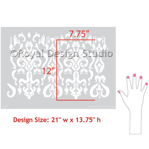 Ikat Pattern Furniture Crafting Stencils - DIY Thanksgiving Home Decor