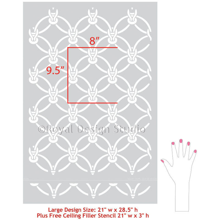 Macrame Knots Wall Stencils - Woven Texture Designs for Painting Walls ...