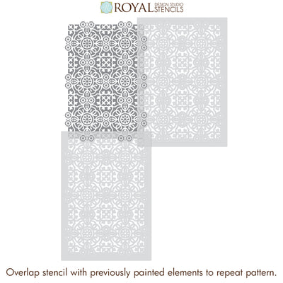 Large Tile Stencils for Painting Floor Tiles - Concrete Floor Stencils