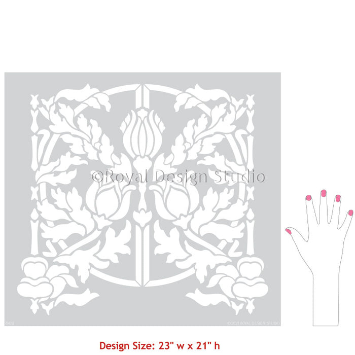 Wall Stencils for Painting DIY Wall Mural - Flower Damask Wallpaper