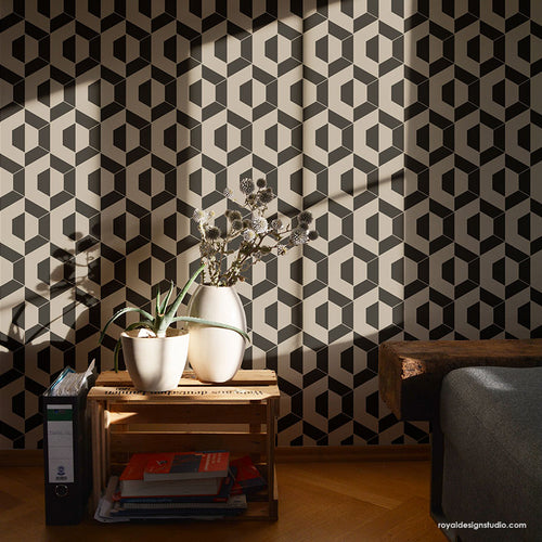 Allover Pattern Stencils | Nexus Modern Wall Floor Stencil
