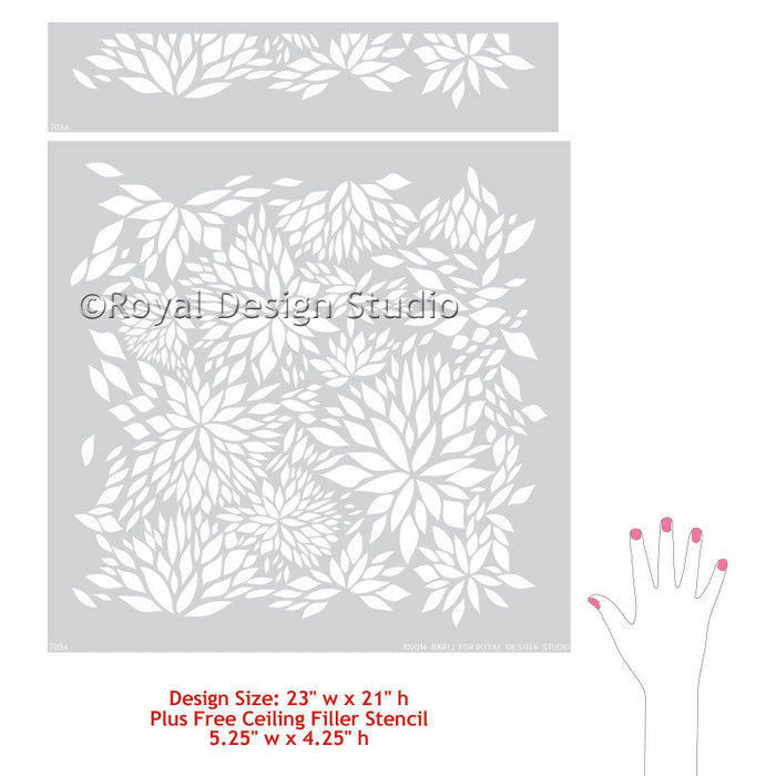 Romantic Floral Damask Stencil - Flower Pattern By Bonnie Christine