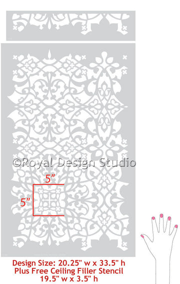 Moroccan Wall Stencils | Palace Trellis Moroccan Stencil#N#– Royal ...