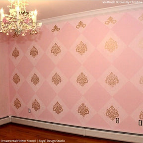 Wall Stencil | Ornamental Flower Wall Stencil