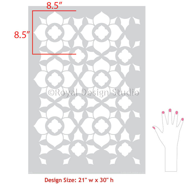 Large Tile Stencils for Painting Floor Tiles - Concrete Floor Stencils