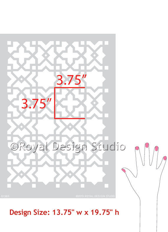 Moroccan Furniture Stencils | Small Tangier Lattice – Royal Design ...