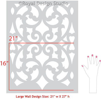 Large Exotic Trellis Wall Stencils for DIY Painting