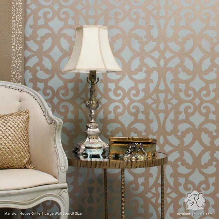 Large Exotic Trellis Wall Stencils for DIY Painting