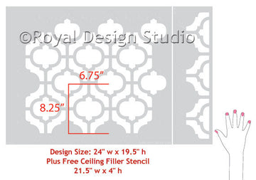 Casbah Trellis Moroccan Wall Stencil – Royal Design Studio Stencils