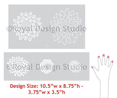 Wall Stencil | Japanese Flower Garden B