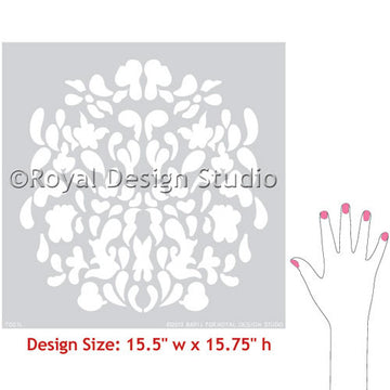 Floral Stamp Wall Stencil Pattern – Royal Design Studio Stencils