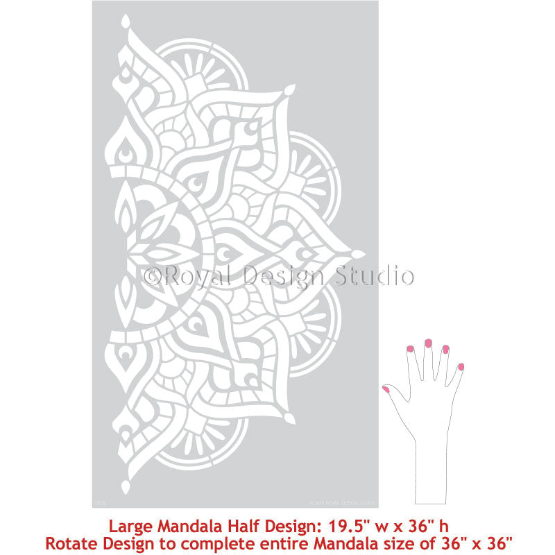Mandala Stencil, Choose Whole or Large Quarter Design 10 