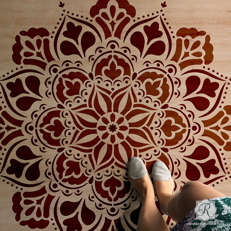 Mandala Style Stencil- Floral Motive Wall Stencil - Mandala Stencil –  StencilsLAB Wall Stencils
