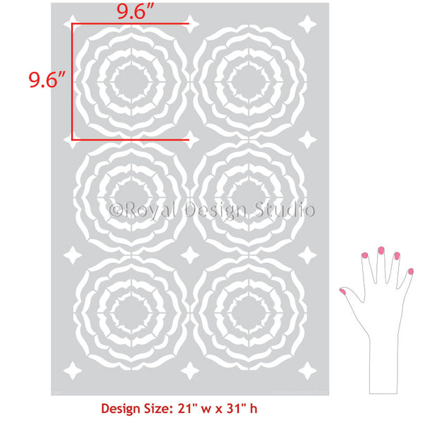 Large Tile Stencils for Painting Floor Tiles - Concrete Floor Stencils