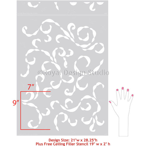 Walls Stencils & Floor Stencils | Sea Scrolls Stencils